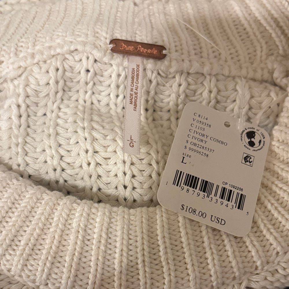 Free People Frankie Cable Striped Sweater - Picture 6 of 7